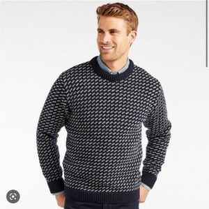 L.L. Bean Birdseye Wool Norwegian Style Sweater Size Small